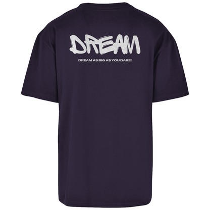 Purple Night Unisex Oversize Shirt: Atmungsaktiv, Oversize Fit, schlichtes Design vorne mit Novum Apparel Logo auf der Brust, hochwertiger Dream Backprint, angenehmer Tragekomfort. Perfekt für trendbewusste Käufer. Jetzt online kaufen!