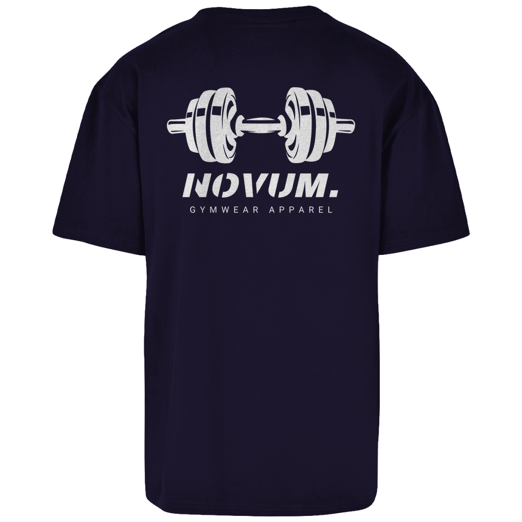 Navy Unisex Oversize Shirt: Atmungsaktiv, Oversize Fit, schlichtes Design vorne mit Novum Apparel Logo auf der Brust, hochwertiger Oversize Dumbbell Backprint, angenehmer Tragekomfort. Perfekt für trendbewusste Käufer. Jetzt online kaufen!